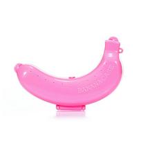 Portable Banana Protector: Travel-Friendly, Anti-Squeeze Plastic Case rožinė
