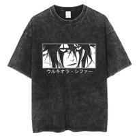 Japonijos Anime Bleach Zaraki Kenpachi Grafinis Spausdintas Marškinėlis Vyrams Moterims Manga Marškinėliai Harajuku Vyriškas Didelio Dydžio Skalbto Medvilnės Marškinėlis 3XL