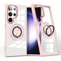 Samsung S25 Ultra Rotating Finger Ring Bracket Magnetic Suction Phone Case Suitable for S24 Transparent A16 Anti Fall 55 Protection Case S25Ultra'