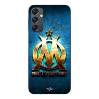 Case For Samsung Galaxy A05s OM golden shiny straight to the point blue background Maniacase juoda