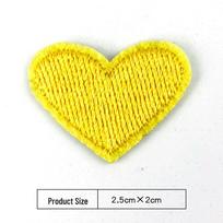 Siuvinėtas meilės širdies pleistras batams, kepurėms ir krepšiams yellow