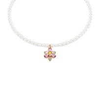 Swarovski Idyllia Flower Embellished Imitation Crystal Necklace Unisex necklace Pink 5725739 Box (Random Color) white