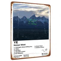 Kanye West YE Album Cover Art Metal Tin Sign Music Poster Wall Decor for Bedroom Living Room 20x30cm（7.8x11.8inch）