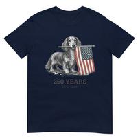 Cute Long Haired Dachshund American Flag 250 Years 17762026 TShirt S