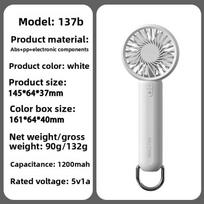 New High-speed Handheld Fan, Small Mini Fan, 100-speed Adjustable, Lightweight Handheld Fan, Portable Electric Fan 137B
