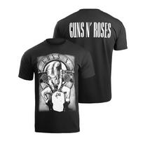 2026 Guns N Roses Band SkullHandgun RoseFlower Rock Dark Style Pure Cotton ShortSleeved TShirt For Both Unisex And Unisex 2XL