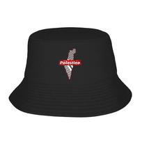 New Palestine Flag  Gaza Bucket Hat For Couple  Fisherman Hats Casual Travel Hiking Caps Portable Harajuku Graphic Sunscree One Size