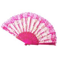 Translucent Ladies Lace Hand Fan Handheld Dance Fan Craft Folding Fan  Summer