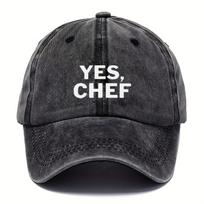 Vintage Baseball Cap YES CHEF Adjustable Baseball Cap  100 Rayon Vintage Washed Unisex Trucker Hat for Men  Women One Size