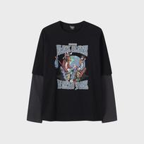 Top Ten Unisex) Collaboration Layered Long Sleeve Tee (Black Crows)_Msf2Ts3021 Bk/95