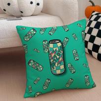 Vaporwave Arizona Iced Tea Aesthetic Pillow Case Anti-dustmite Pillowcase Invisible Zipper Silky Short Plush Sofa Cushion Cover 30x30cm