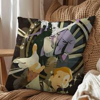 black game Horror Outlast Trials  Pillow Case Anti-dustmite Pillowcase Invisible zipper silky short plush Sofa cushion cover 35x35cm