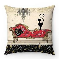 Cartoon little black cat cute pet fairy tale pattern series sofa cushion cover home decoration living room office car pillowcase 45x45cm