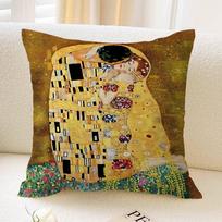 Artist Gustav Klimt Classic Collection Pillow Anime Pillow Sofa Bed Head Pillow Cover Cushion Cover 45x45 Cm Fashion 30x30cm beige