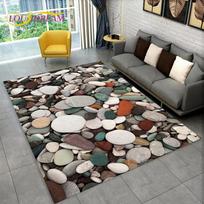 3D Akmens Pėdsakas Paplūdimio Akmenukai Plotinis Kilimas, Kilimas Namams Svetainei Miegamajam Sofai Durų Kilimėlis Virtuvės Dekorui Neslystantis Grindų Kilimėlis 60cm x 90cm