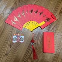Best Wishes Fan Shape Red Envelope 6/10 Slots Fan Shape HongBao  Celebration Party 10Card Slots