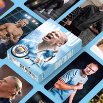 Haaland Soccer Star Holographic Mini Cards 55Pcs World Cup Funny Self-Print Collectible Trading Cards