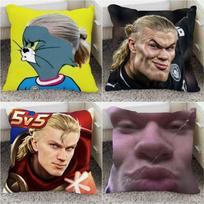 Funny Haaland Merch: Emoji-Themed Cheer Pillowcase 35*35 geltona