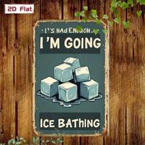 Vintage Ice Bathing Funny Metal Wall Sign Retro Waterproof Tin Plaque Home Decor (Multicolor,TYA-1078881-20x30) įvairiaspalvis