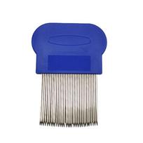 Dropshipping 8.5*6.3cm Lice Comb Flea Comb Plastic Metal Fine Tooth Comb Remove Tear Marks Float Hair Dandruff 8.5*6.3cm mėlyna