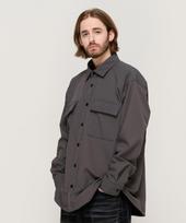 Cargo Bros Two-Pocket Nylon Brushed Shirt (Charcoal) Free