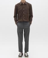 The Shirt Studio Brown Loose-Fit Spandex Striped Shirt 95