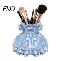 Handmade Pen Holder 3D Printed Dress Shape Holder, Cute Desk Organizer Cup for Makeup Brushes Stationery, Creative Home Office Decor mėlyna