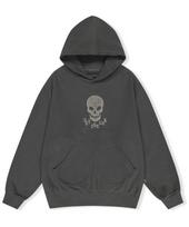 Yes Ic Y.E.S Skull Pigment Hoodie Charcoal M