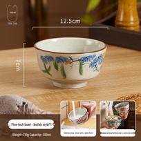 Retro Jingdezhen Paiglazūrinis Keraminis Dubenėlis Ryžiams, Makaronams, Sriubai ar Desertui.