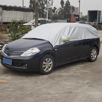 Geros kokybės 210T vandeniui atsparus automobilio dangtelis su puse viršutinio dangčio visureigio hečbeko universali apsauga nuo saulės ir sniego dulkių Patvarus saulės gaubtas sidabras