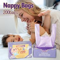 Baby Disposable Diaper Bags Easy-To-Tie Tabs Diaper Sacks with Lavender Scented Diaper Disposal one size violetinė