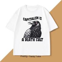 Vintage Capitalism Is A Death Cult TShirt Women Graphic T Shirts Women Tshirt for FeUnisex Short Sleeve Tee Women Clothing S
