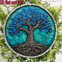 Metal Wall Art Poster, Tree of Life Mosaic Turquoise, Living Room Decor