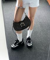 [MAC MOC] Bebe 3-Color Casual Heart Lace-Up Sneakers 4cm Bebe Black-225