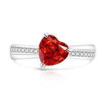 Sweet Light Luxury   Copper Tilt Love Ice Flower Cut Zircon Simple Cross Ring Design Jewelry