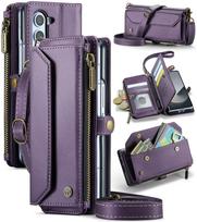 Case For Samsung Galaxy Z Fold 7 6 5 4 PU Leather Strap Zipper Card Holder Phone Wallet  Case Samsung Z Fold 4