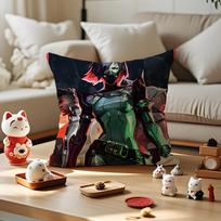 Game Valorant Cushion Cover Anti-dustmite Pillowcase Invisible Zipper Silky Short Plush Sofa Cushion Cover 30x30cm