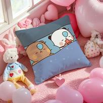 Cute Bubu Dudu Pillow Case Soft Plush Fabric Double-Sided Printed Cushion Cover Warm Winter Sofa Pillow Case 30x30cm