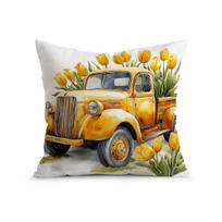 Tulip Pattern Cushion Pillowcase Printed Polyester 45x45cm Throw Pillowcover Decorative Sofa Cushion Pillowslip Home Decor 45x45cm