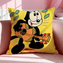 Cartoon F-Felix the Cat Cushion Cover Breathable Linen Pillowcase Summer Odorless Eco-Friendly Invisible Zipper Washable 30x30cm