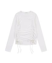 Vanake Shirred T-Shirt_Vb3Ytsup03Z Color: Ivory(Iv)/Free(Free)