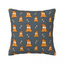 Corgi Boba Pillowcase Cute Dog Print Bedroom  Zipper Spring Universal Cover 40x40cm