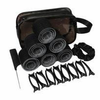 35Pcs Black Curly Hair Roller DIY Heatless Hair Curlers Self-Grip Hair Rollers Set  Hair Accessories juoda
