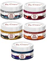 La Casa Premium Edible Glitter - SILVER,GOLDEN,RED,BLUE,COPPER | Pack of 5 | Metallic Glitter Ideal for Cake Icing Decoration & Garnishing | 5x9gm |