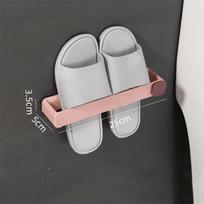 Space Saving Shoe Rack No Punching Flip Flop Shelf New Bathroom Slipper Shelf rožinė