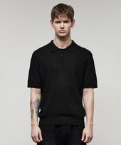 Essential Cable Collar Short Sleeve Knit Black Iesw5E502Bk Black/00S