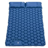 Lightweight Portable Double Air Cushion Inflatable Mattress Modern Foldable Built-in Pump Waterproof R-Value 1.6-2.4 1-2 Person (Navy Blue,196*125*8cm) tamsiai mėlyna spalva