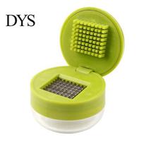 Handheld Garlic Chopper Manual Press, Sharp Stainless Steel Blades Chopper, with Clear Storage Compact Grinder Container, Kitchen Gadget for 1pc