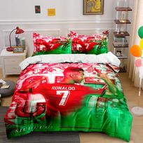 Raudona ir žalia Ronaldo patalynė Patalynės komplektas (1 antklodės užvalkalas, 2 pagalvių užvalkalai, antklodė neįtraukta) 135x200cm red