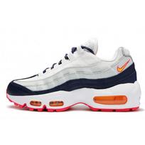 Nike Air Max 95 Midnight Navy Pure Platinum Laser Orange Womens 307960-405 36 mėlyna/balta